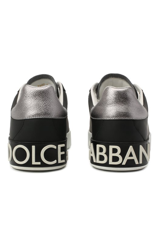 Кожаные кеды Portofino на шнуровке Dolce & Gabbana CS1587/AH527 Чёрный  CS1587/AH527 Фото 6