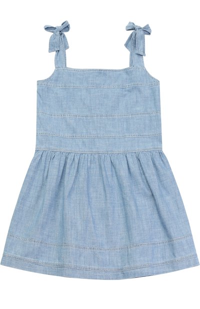 Хлопковый сарафан с аппликацией и декоративными бантами GUCCI голубого цвета по цене 46600 руб., арт. 457161/XR513, фото 2 Хлопковый сарафан с аппликацией и декоративными бантами GUCCI, арт. 457161/XR513, фото 2