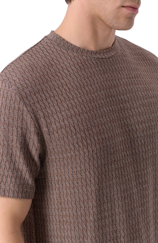 Футболка из вискозы Giorgio Armani GM002389/TE17933 Коричневый  GM002389/TE17933 Фото 5