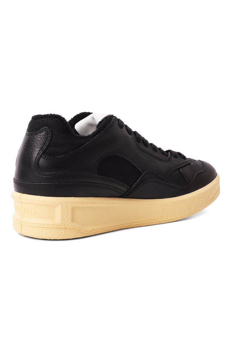 Женские кожаные кеды JIL SANDER черного цвета, арт. J15WS0006/P4869/001 | Фото 5 (Драгоценные камни: Проставлено; Материал внутренний: Текстиль, Натуральная кожа; Подошва: Платформа; Материал сплава: Проставлено; Стили: Кэжуэл; Материал утеплителя: Без утеплителя; Материал внешний: Натуральная кожа; Кросс-КТ: Низкие)