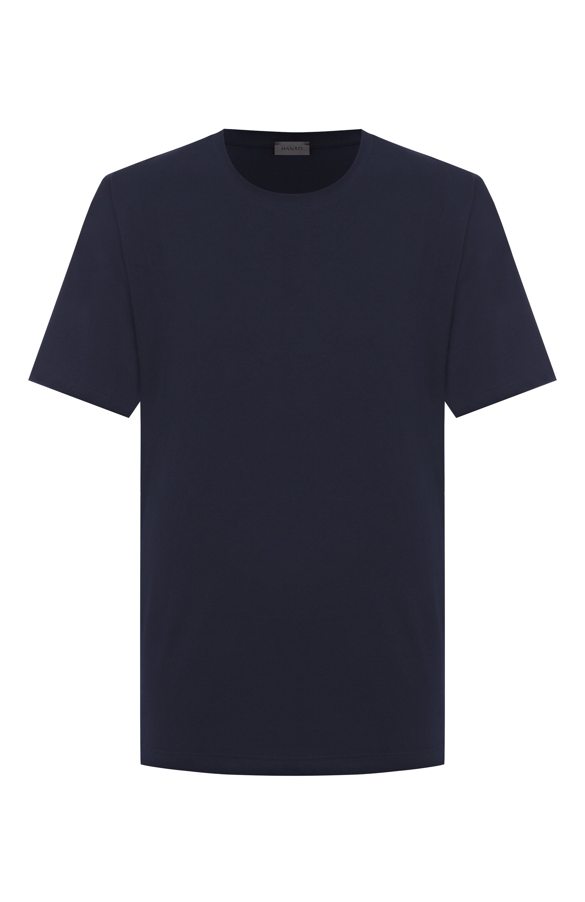 Хлопковая футболка HANRO темно-синего цвета по цене 9660 руб., арт. 075050., фото 1 Хлопковая футболка HANRO, арт. 075050., фото 1