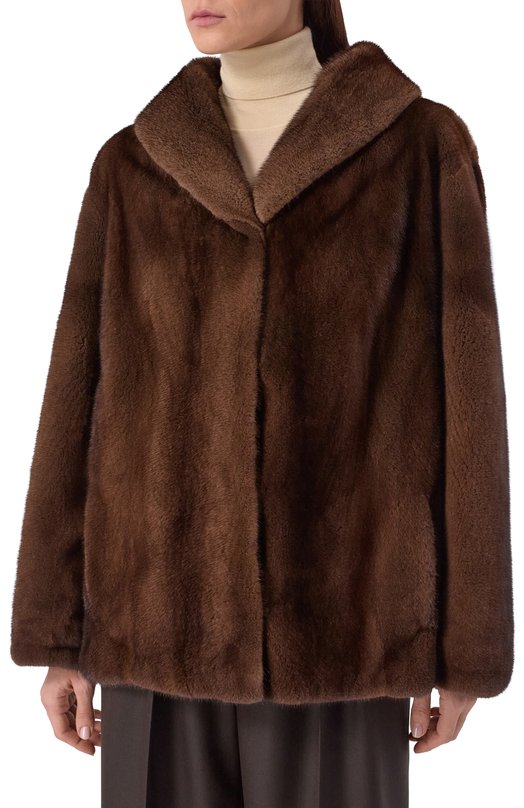 Шуба из норки Giulia Gurman 2503DB Коричневый  2503DB Фото 3