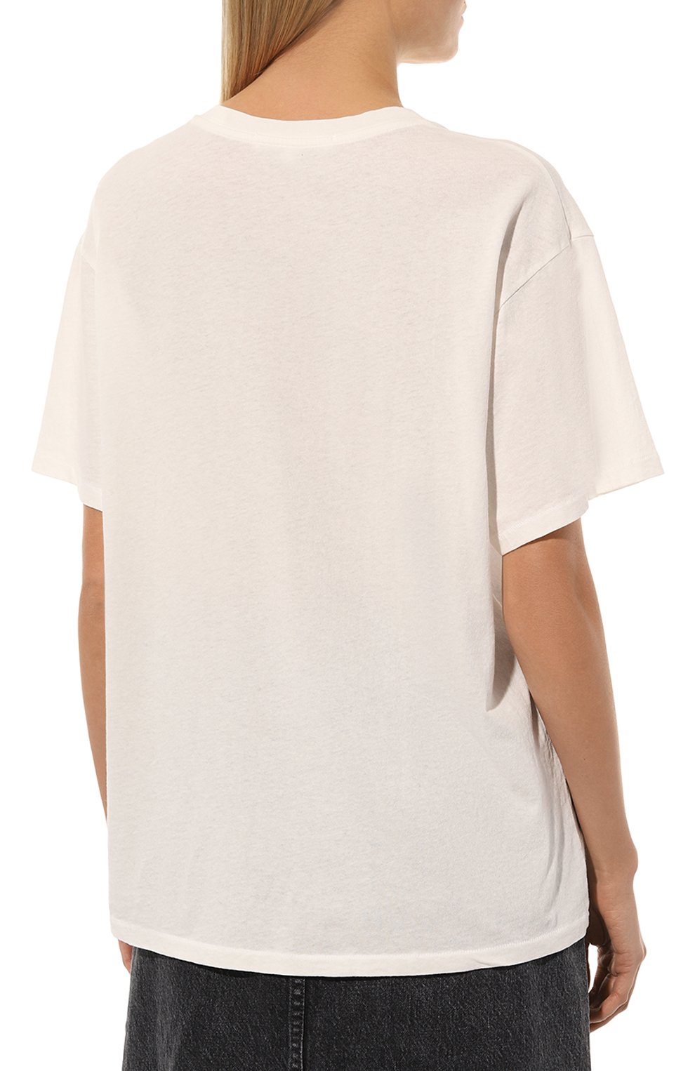 Хлопковая футболка SLVRLAKE кремового цвета по цене 19950 руб., арт. T0VT100PNATW/NATWHT, фото 4 Хлопковая футболка SLVRLAKE, арт. T0VT100PNATW/NATWHT, фото 4