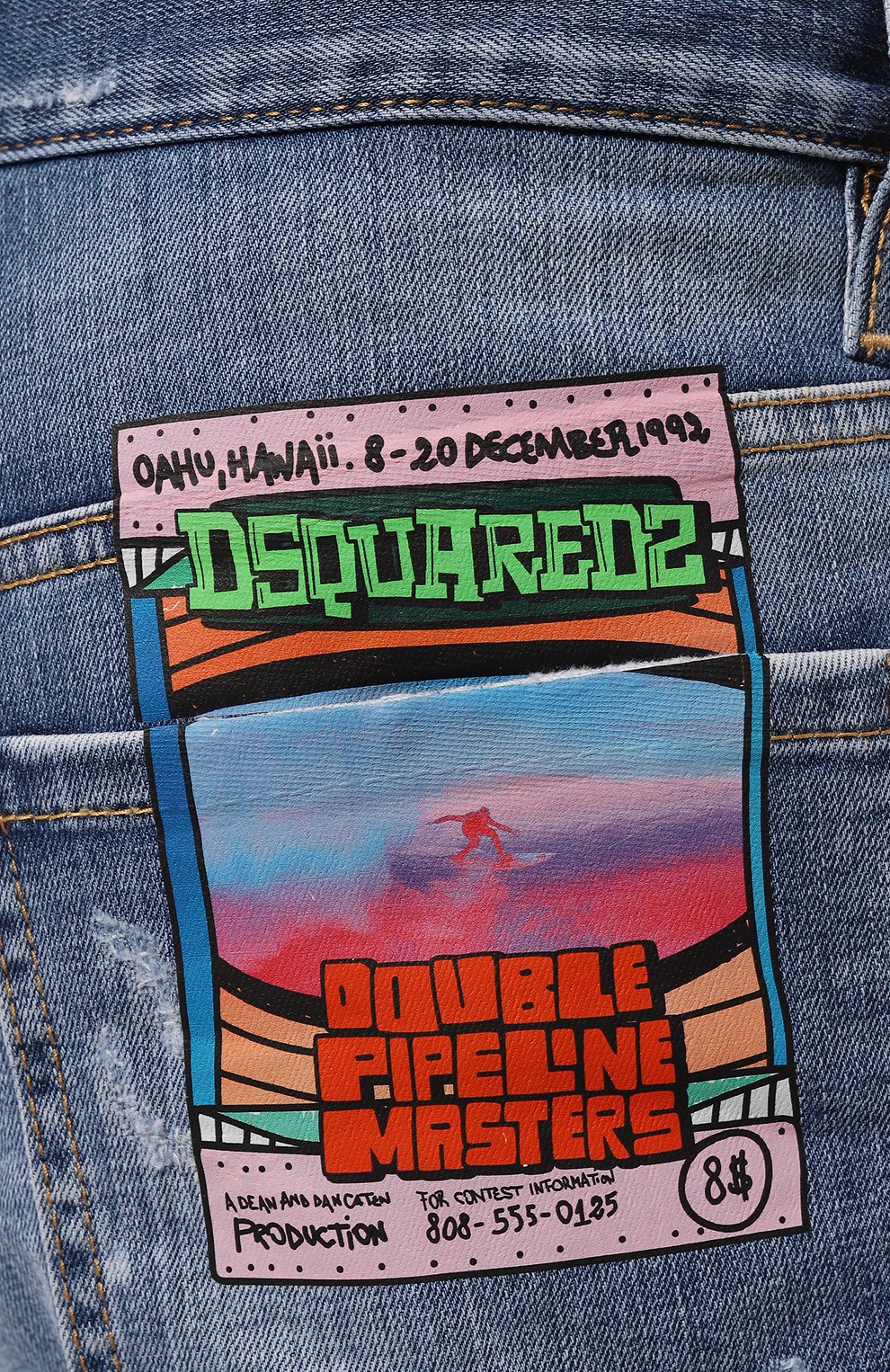 Джинсовые шорты DSQUARED2 синего цвета по цене 69250 руб., арт. S71MU0752/S30664, фото 5 Джинсовые шорты DSQUARED2, арт. S71MU0752/S30664, фото 5