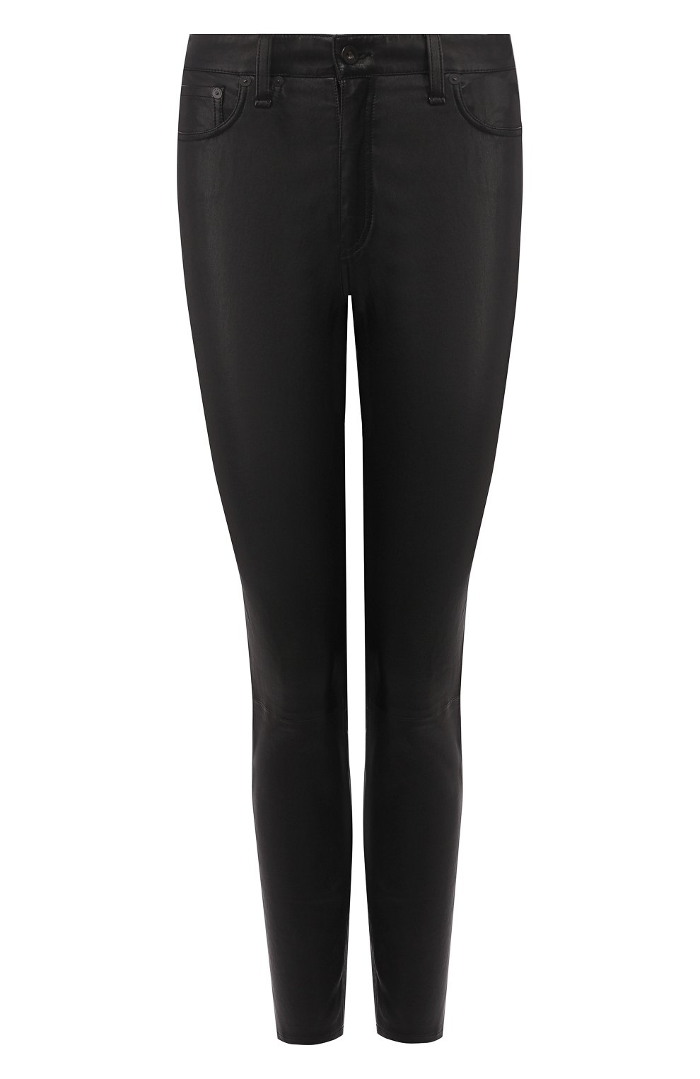 Кожаные брюки RAG AND BONE черного цвета по цене 84050 руб., арт. WAW19F70483448, фото 1 Кожаные брюки RAG AND BONE, арт. WAW19F70483448, фото 1