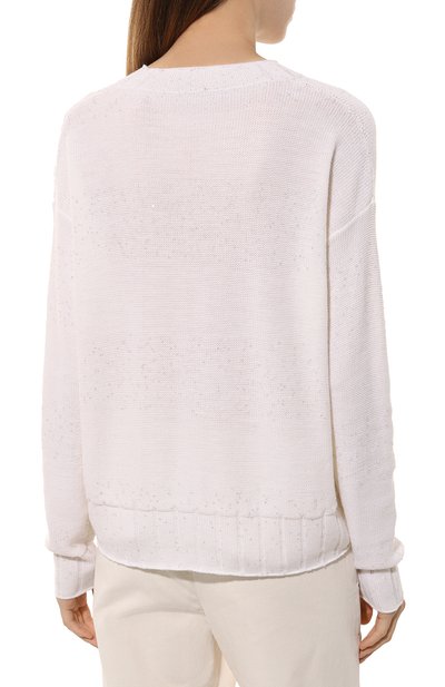 Шерстяной пуловер LORENA ANTONIAZZI белого цвета по цене 75150 руб., арт. A24117VM85A/2471, фото 4 Шерстяной пуловер LORENA ANTONIAZZI, арт. A24117VM85A/2471, фото 4