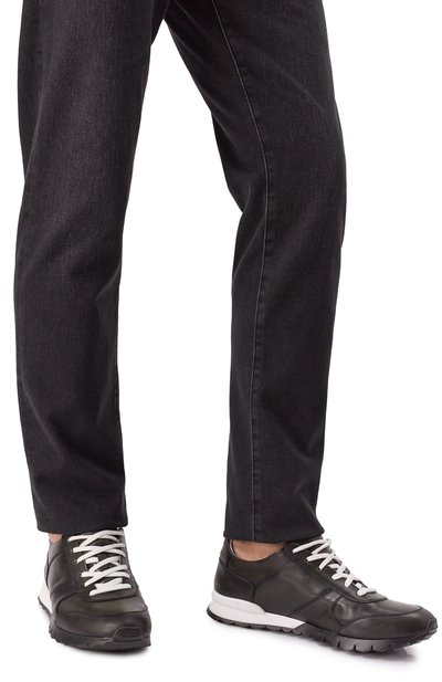 Кожаные кроссовки KITON черного цвета по цене 139500 руб., арт. USSA137N0010014, фото 3 Кожаные кроссовки KITON, арт. USSA137N0010014, фото 3