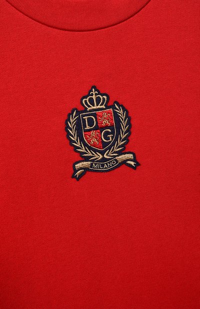 Хлопковый свитшот DOLCE & GABBANA красного цвета по цене 23650 руб., арт. L5JW4Y/G7AYJ/8-14, фото 3 Хлопковый свитшот DOLCE & GABBANA, арт. L5JW4Y/G7AYJ/8-14, фото 3