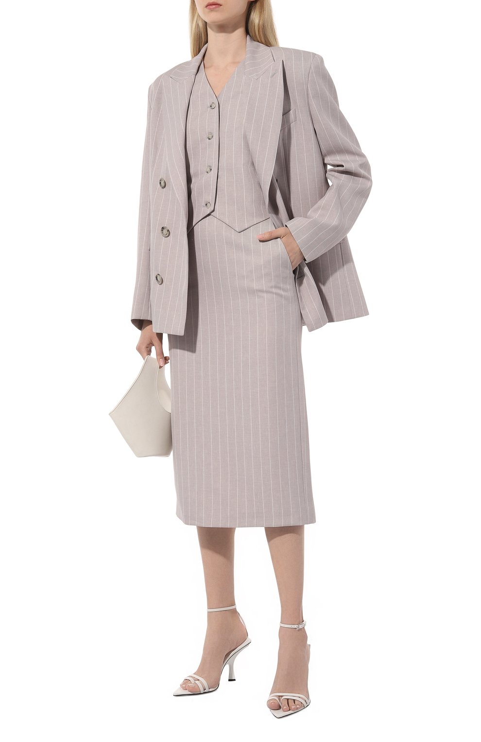 Юбка THE ANDAMANE серого цвета по цене 45100 руб., арт. T150317B/TNP216, фото 2 Юбка THE ANDAMANE, арт. T150317B/TNP216, фото 2