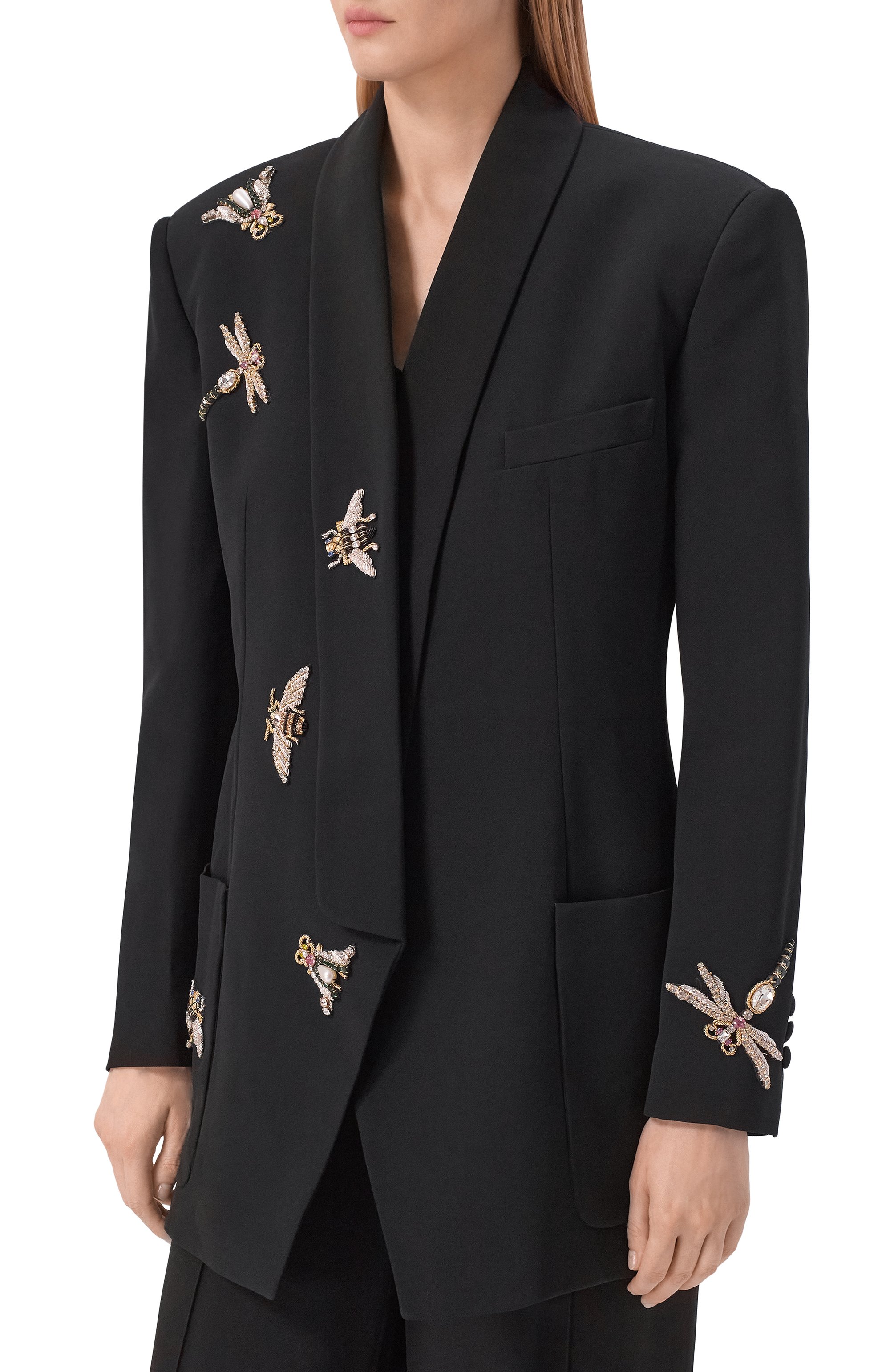 Жакет из вискозы BALMAIN черного цвета по цене 647000 руб., арт. HF1SJ165/PD58, фото 3 Жакет из вискозы BALMAIN, арт. HF1SJ165/PD58, фото 3