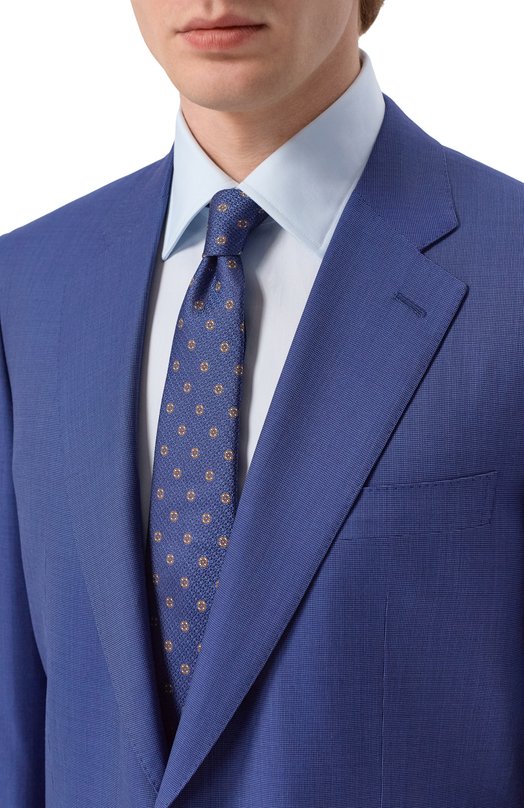 Шелковый галстук Canali 18/HJ04490 Синий  18/HJ04490 Фото 2