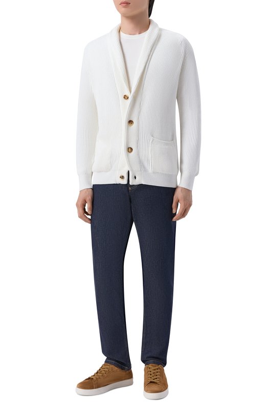 Хлопковый кардиган Andrea Campagna M5426-8074 Белый  M5426-8074 Фото 2