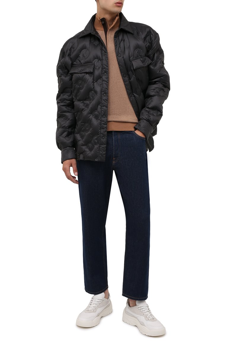 Мужской джемпер из кашемира и хлопка ZEGNA бежевого цвета, арт. UYQ25/127 | Фото 2 (Материал внешний: Шерсть, Хлопок, Кашемир; Рукава: Длинные; Длина (для топов): Стандартные; Мужское Кросс-КТ: Джемперы; Вырез: Круглый; Принт: Без принта; Стили: Кэжуэл; Драгоценные камни: Проставлено; Материал сплав�а: Проставлено)