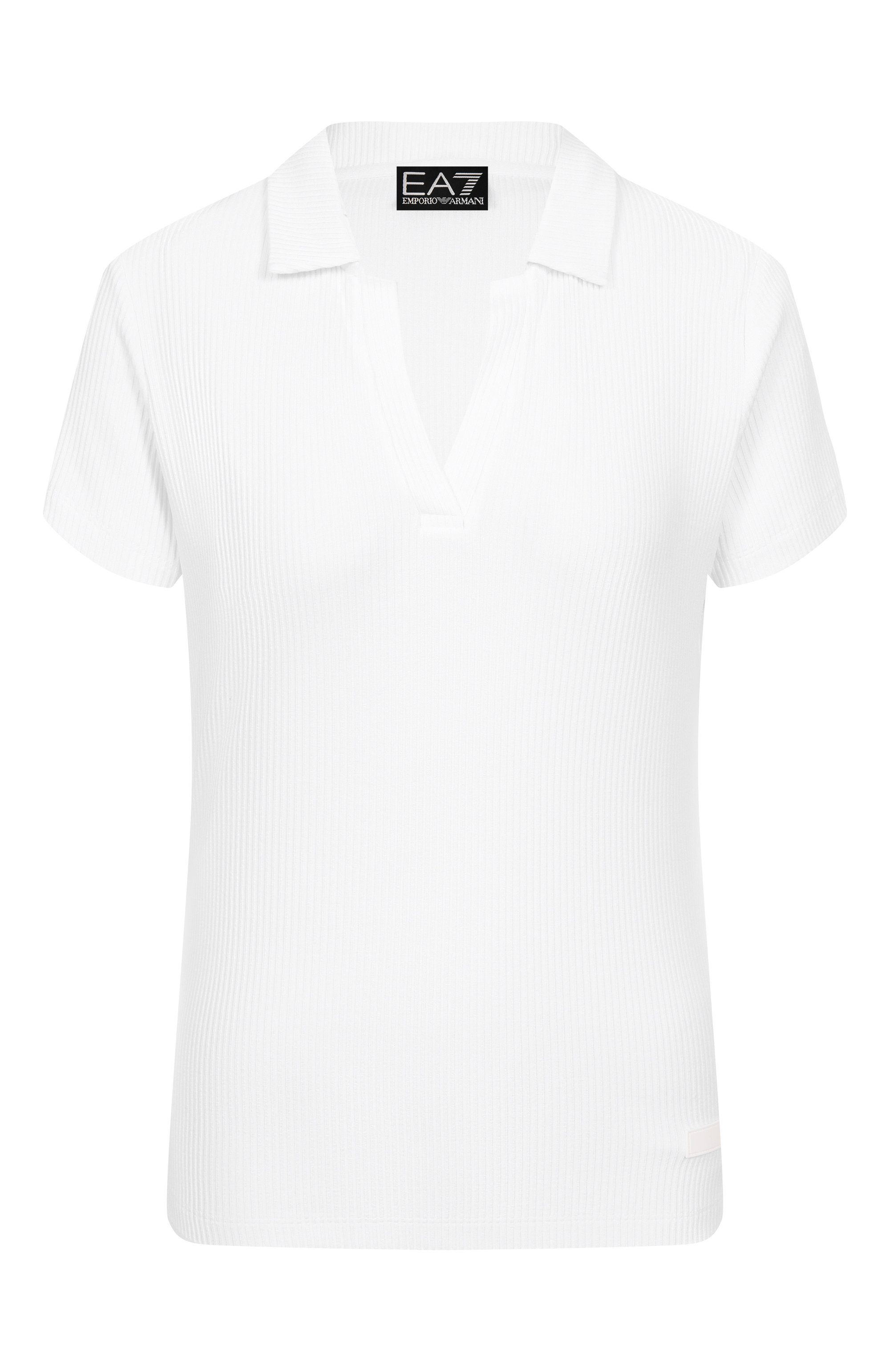 Поло из вискозы EA7 белого цвета по цене 14050 руб., арт. 7W000490/AF12654, фото 1 Поло из вискозы EA7, арт. 7W000490/AF12654, фото 1