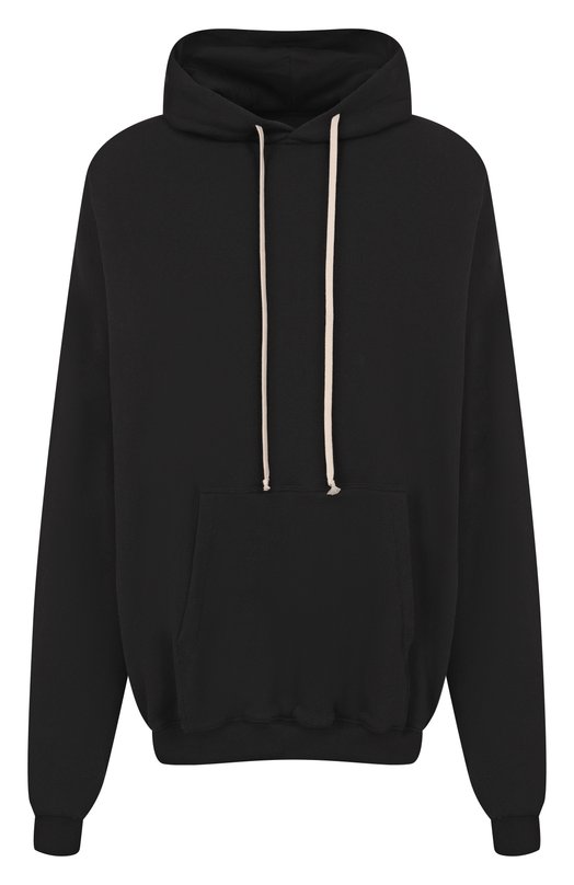 Хлопковое худи Rick Owens RU01F2288/JNT Чёрный RU01F2288/JNT