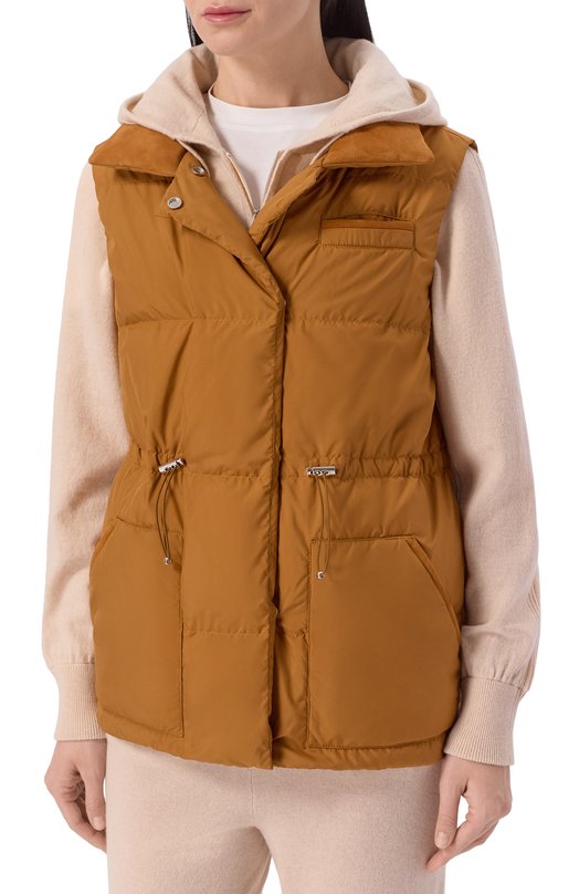 Пуховый жилет Kiton D61622K0948H04 Коричневый  D61622K0948H04 Фото 3