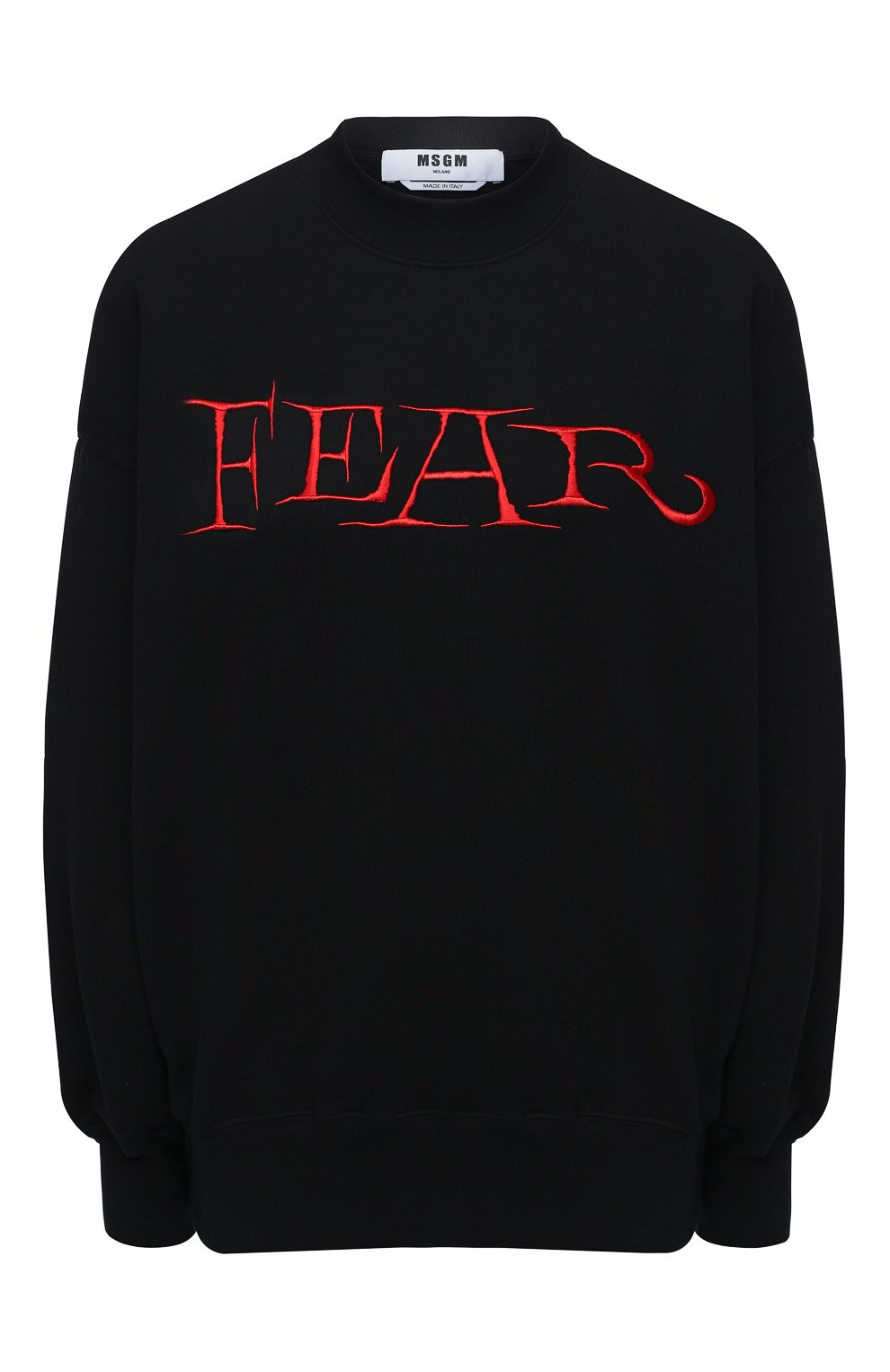 Хлопковый свитшот MSGM черного цвета по цене 19950 руб., арт. 2942MDM191 207999, фото 1 Хлопковый свитшот MSGM, арт. 2942MDM191 207999, фото 1
