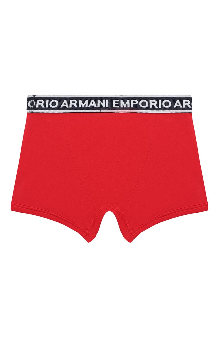 Детские комплект из двух боксеров EMPORIO ARMANI разноцветного цвета, арт. 406501/3R650 | Фото 6 (Рукава: Короткие; Материал внешний: Хлопок; Драгоценные камни: Проставлено; Материал сплава: Проставлено)