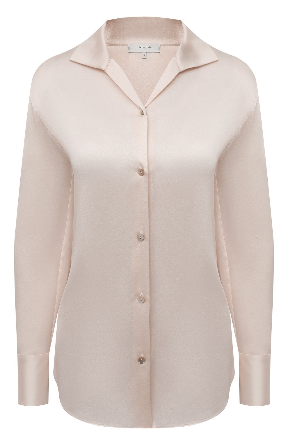 Шелковая рубашка VINCE бежевого цвета по цене 38250 руб., арт. V718012413, фото 1 Шелковая рубашка VINCE, арт. V718012413, фото 1