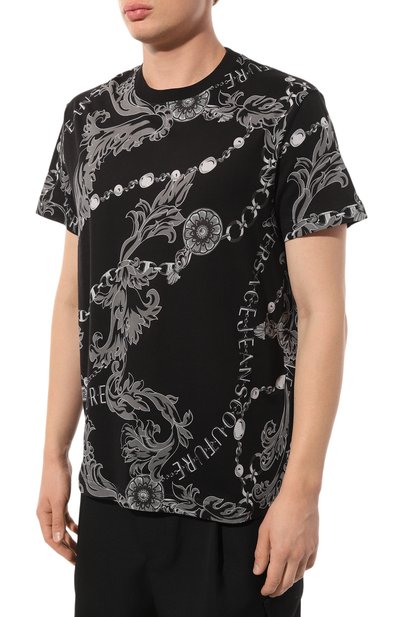 Хлопковая футболка VERSACE JEANS COUTURE, арт. 75GAH6S0/JS218, фото 3