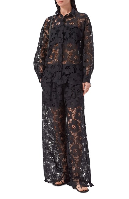 Хлопковые брюки Vika Gazinskaya SS26-17217-962 Чёрный  SS26-17217-962 Фото 2