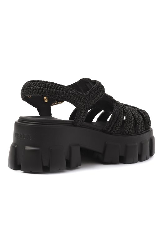 Текстильные сандалии Prada 1X138N/3L8W Чёрный  1X138N/3L8W Фото 5