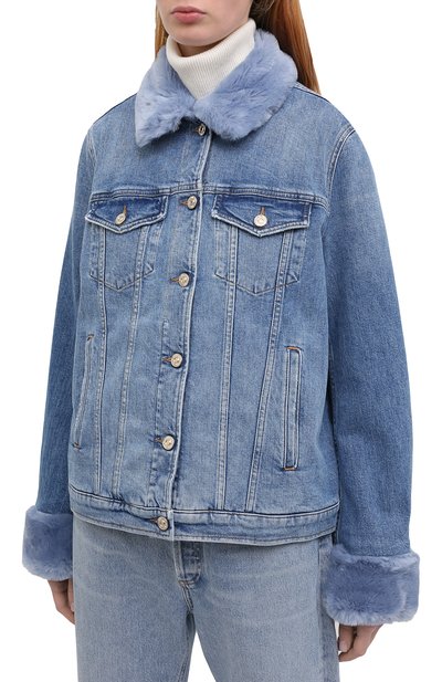 Джинсовая куртка 7 FOR ALL MANKIND голубого цвета по цене 33450 руб., арт. JSCMK8500P, фото 3 Джинсовая куртка 7 FOR ALL MANKIND, арт. JSCMK8500P, фото 3