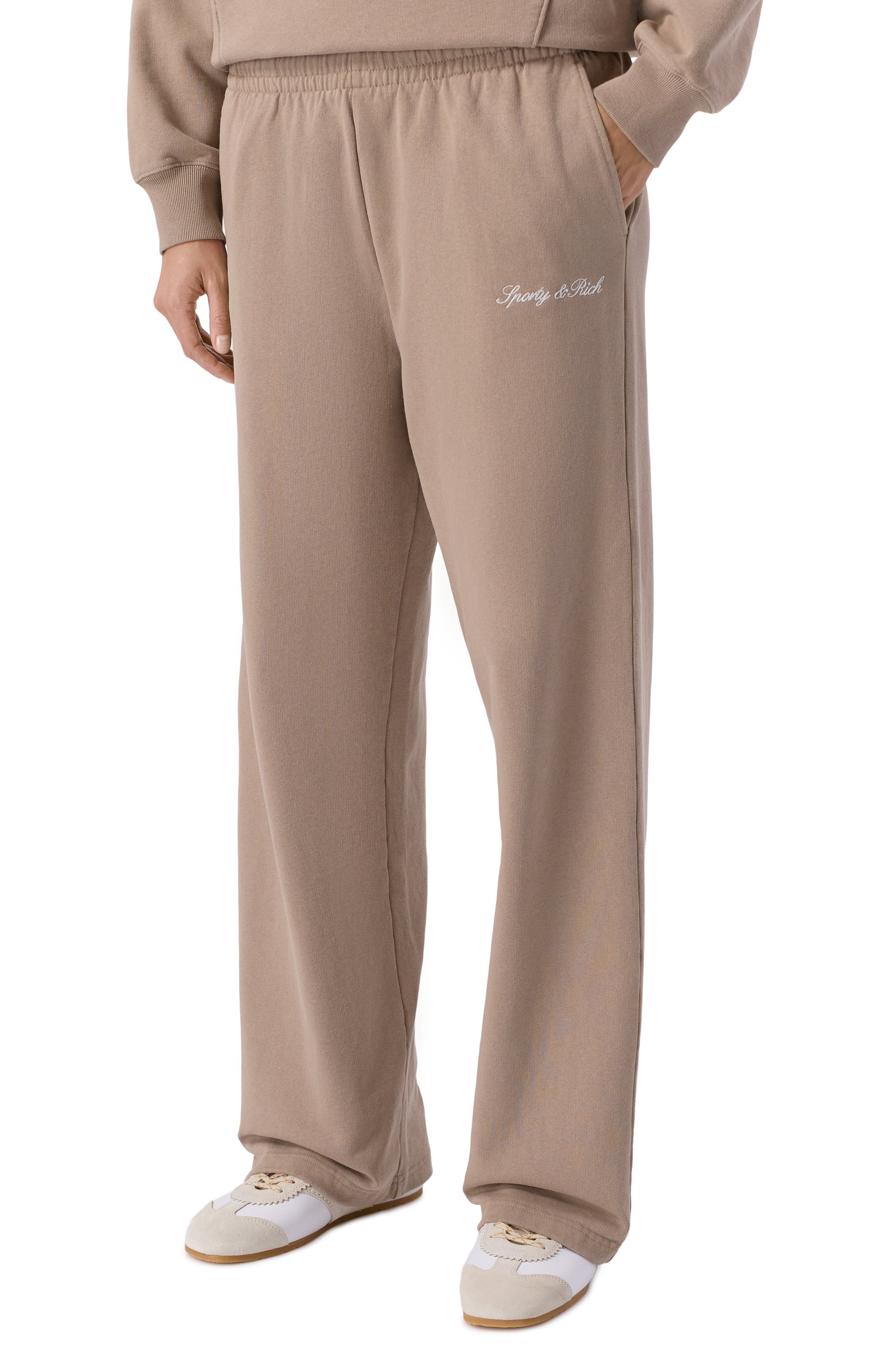 Хлопковые брюки SPORTY AND RICH бежевого цвета по цене 29300 руб., арт. PA05568326BR08, фото 3 Хлопковые брюки SPORTY AND RICH, арт. PA05568326BR08, фото 3