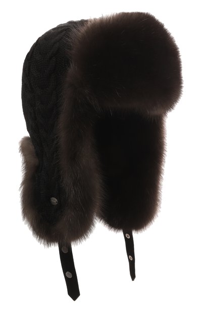 Утепленная шапка-ушанка с отделкой из соболя BLACK SABLE, арт. BS-24005EB, фото 1