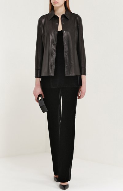 Кожаная блуза прямого кроя с перфорацией TOM FORD, арт. CAL525/LEX130, фото 2