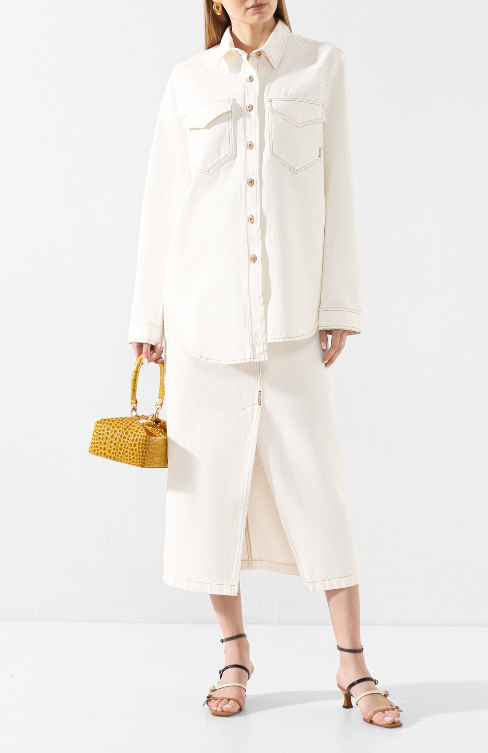 Джинсовая рубашка NANUSHKA, арт. S0LI_WHITE_RIGID DENIM, фото 2