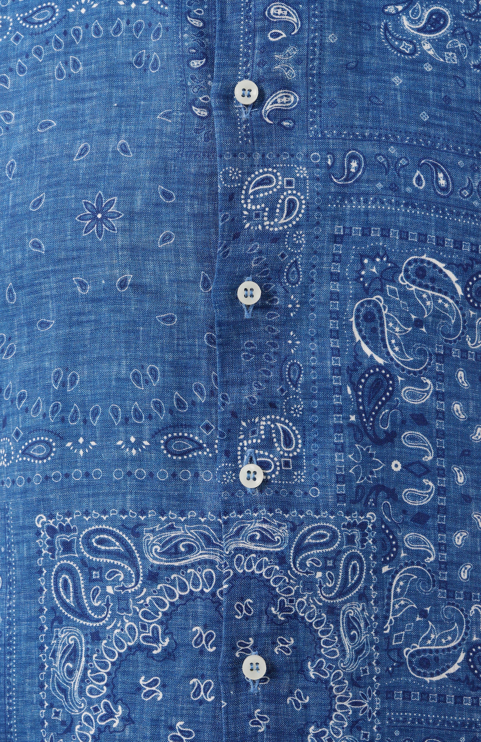 Льняная рубашка FEFE` синего цвета по цене 24350 руб., арт. LINEN SHIRT/CLX082VAR07, фото 6 Льняная рубашка FEFE`, арт. LINEN SHIRT/CLX082VAR07, фото 6