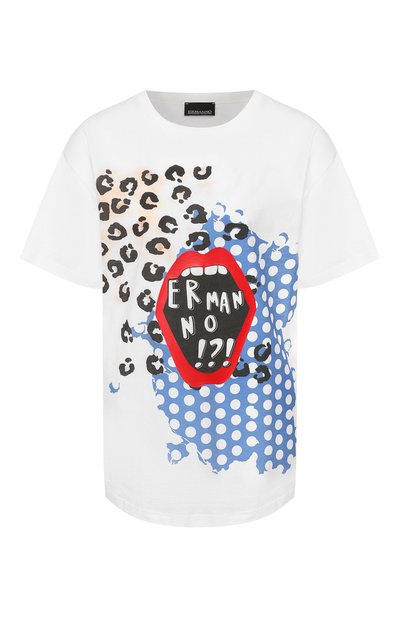 Женская хлопковая футболка ERMANNO ERMANNO SCERVINO, арт. 46T TS20 JC0