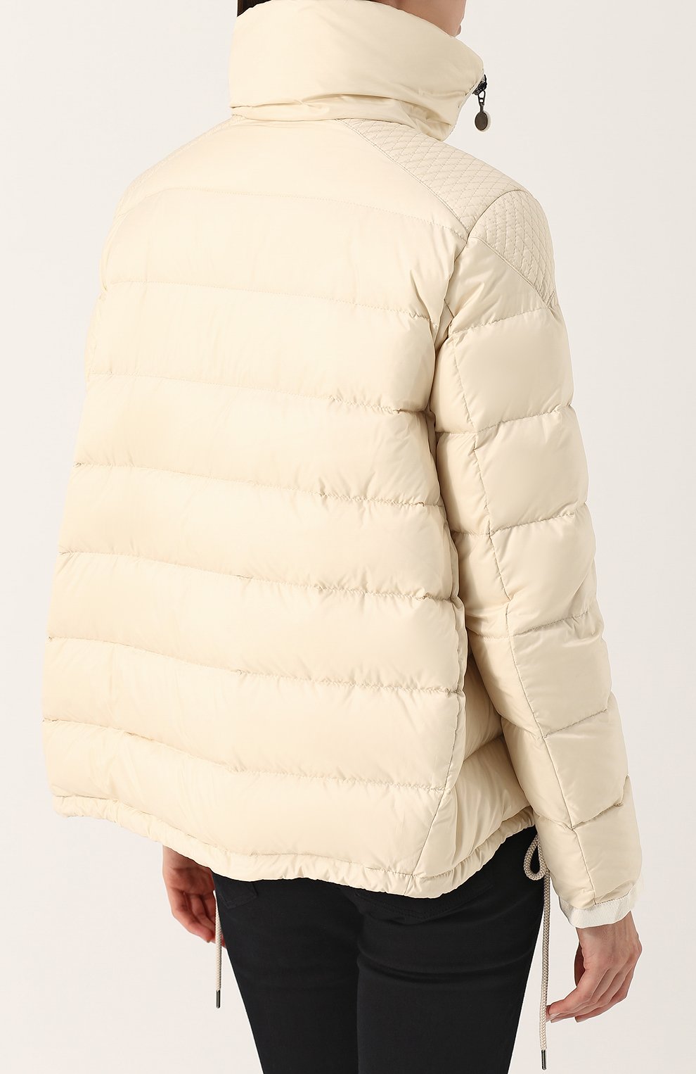 Стеганый пуховик с косой молнией и воротником-стойкой MONCLER, арт. C2-093-45303-85-549K3, фото 4