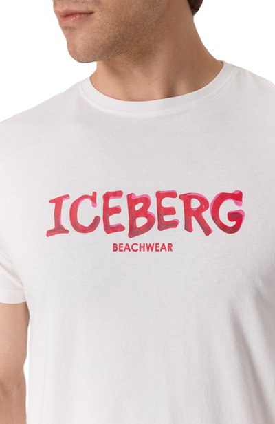 Хлопковая футболка ICEBERG белого цвета по цене 6275 руб., арт. ICE25MTS01, фото 5 Хлопковая футболка ICEBERG, арт. ICE25MTS01, фото 5