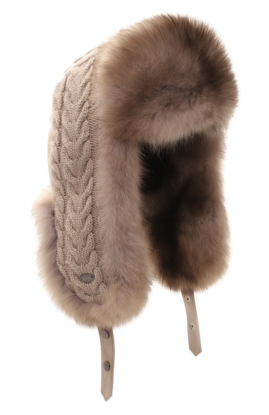 Шапка-ушанка с отделкой из соболя Black Sable BS-24005PB Бежевый BS-24005PB