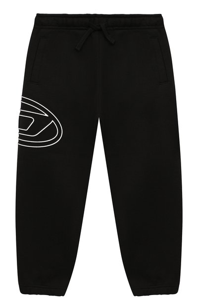 Хлопковые джоггеры DIESEL черного цвета по цене 12200 руб., арт. J01785/0IEAX, фото 1 Хлопковые джоггеры DIESEL, арт. J01785/0IEAX, фото 1