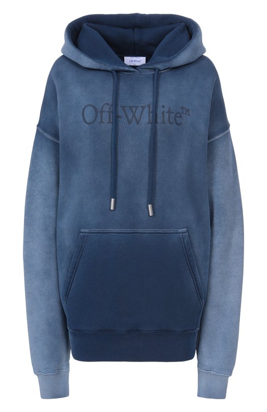 Хлопковое худи Off-White 0WBB06DF25FLE002 Синий 0WBB06DF25FLE002