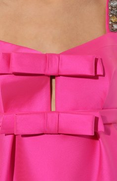 Женское платье с отделкой стразами DICE KAYEK розового цвета, арт. R24R287 | Фото 5 (Материал внешний: Шелк, Синтетический материал; Стили: Гламурный; Сл�учай: Вечерний; Длина Ж (юбки, платья, шорты): Мини; Материал сплава: Проставлено; Драгоценные камни: Проставлено; Женское Кросс-КТ: Платье-одежда)