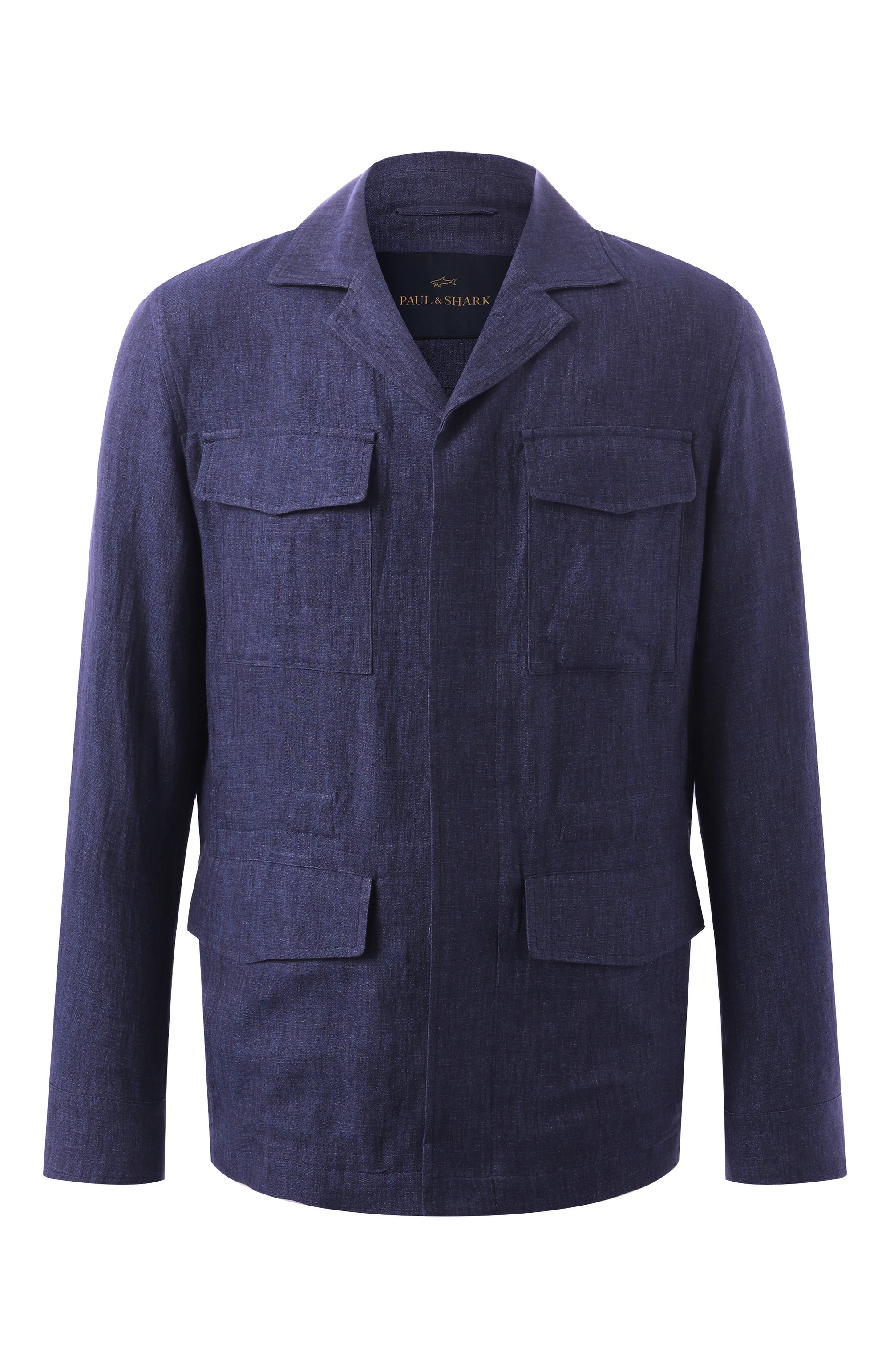 Льняная куртка-рубашка PAUL&SHARK темно-синего цвета по цене 99450 руб., арт. 25412712, фото 1 Льняная куртка-рубашка PAUL&SHARK, арт. 25412712, фото 1