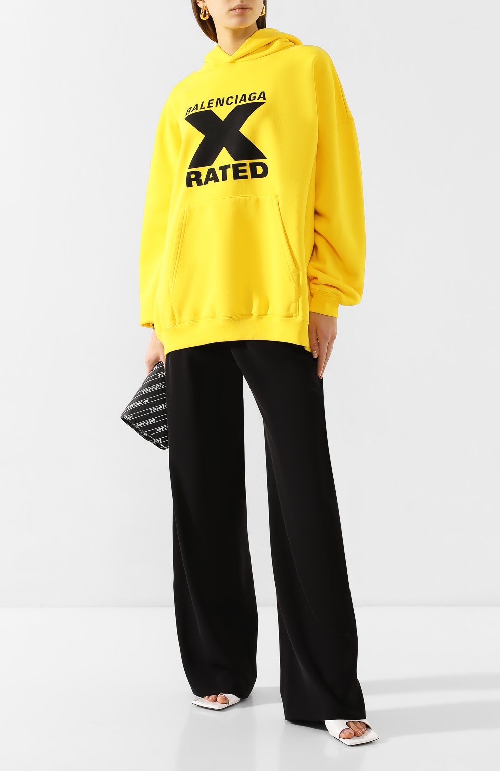 Хлопковое худи BALENCIAGA желтого цвета по цене 54150 руб., арт. 620947/TIVA8, фото 2 Хлопковое худи BALENCIAGA, арт. 620947/TIVA8, фото 2