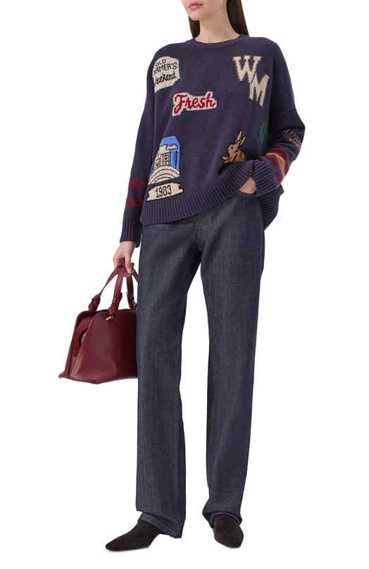 Шерстяной свитер Weekend Max Mara PAVIDI Синий  PAVIDI Фото 2