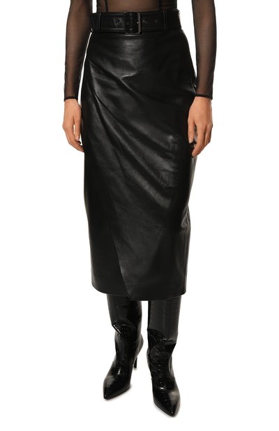 Кожаная юбка YANA DRESS черного цвета по цене 199000 руб., арт. 1-25/4-021-7931, фото 3 Кожаная юбка YANA DRESS, арт. 1-25/4-021-7931, фото 3