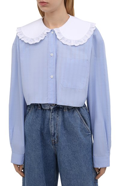 Хлопковая рубашка MIU MIU, арт. MK1570-1SCC-F0012, фото 3