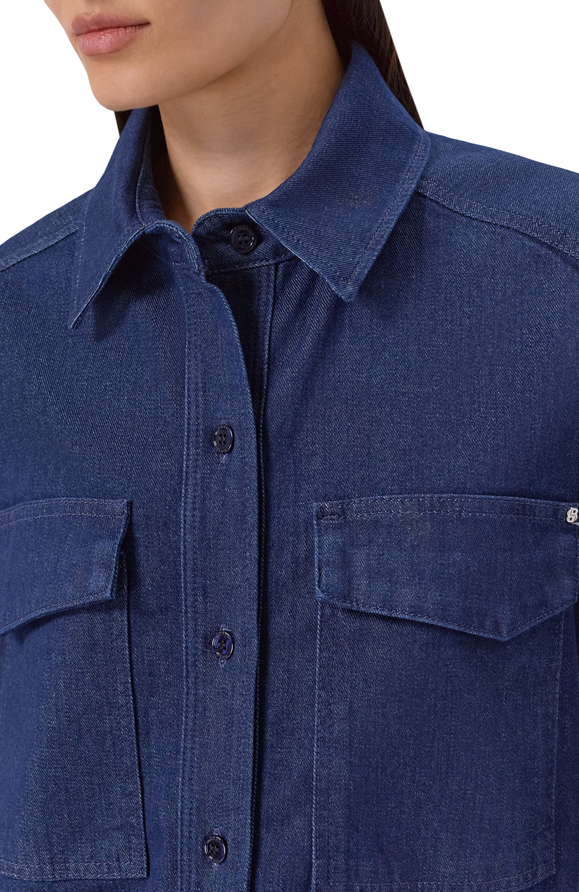 Джинсовая рубашка BOSS темно-синего цвета по цене 25150 руб., арт. 50552628, фото 5 Джинсовая рубашка BOSS, арт. 50552628, фото 5