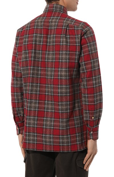 Хлопковая рубашка KITON красного цвета по цене 93700 руб., арт. UCRRLH0861302, фото 4 Хлопковая рубашка KITON, арт. UCRRLH0861302, фото 4