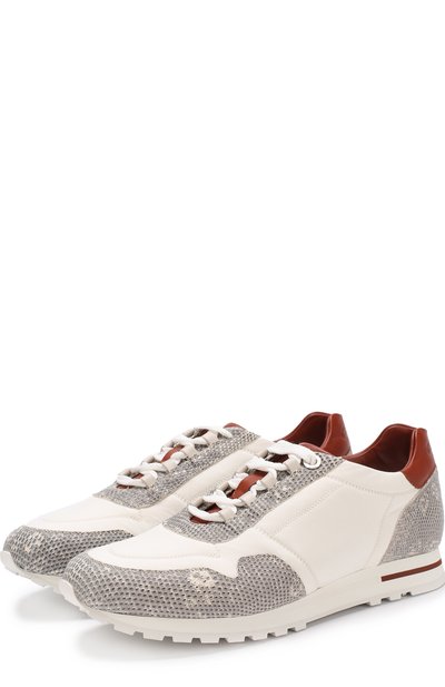 Комбинированные кроссовки wind с отделкой из кожи ящерицы LORO PIANA, арт. FAI1025, фото 1