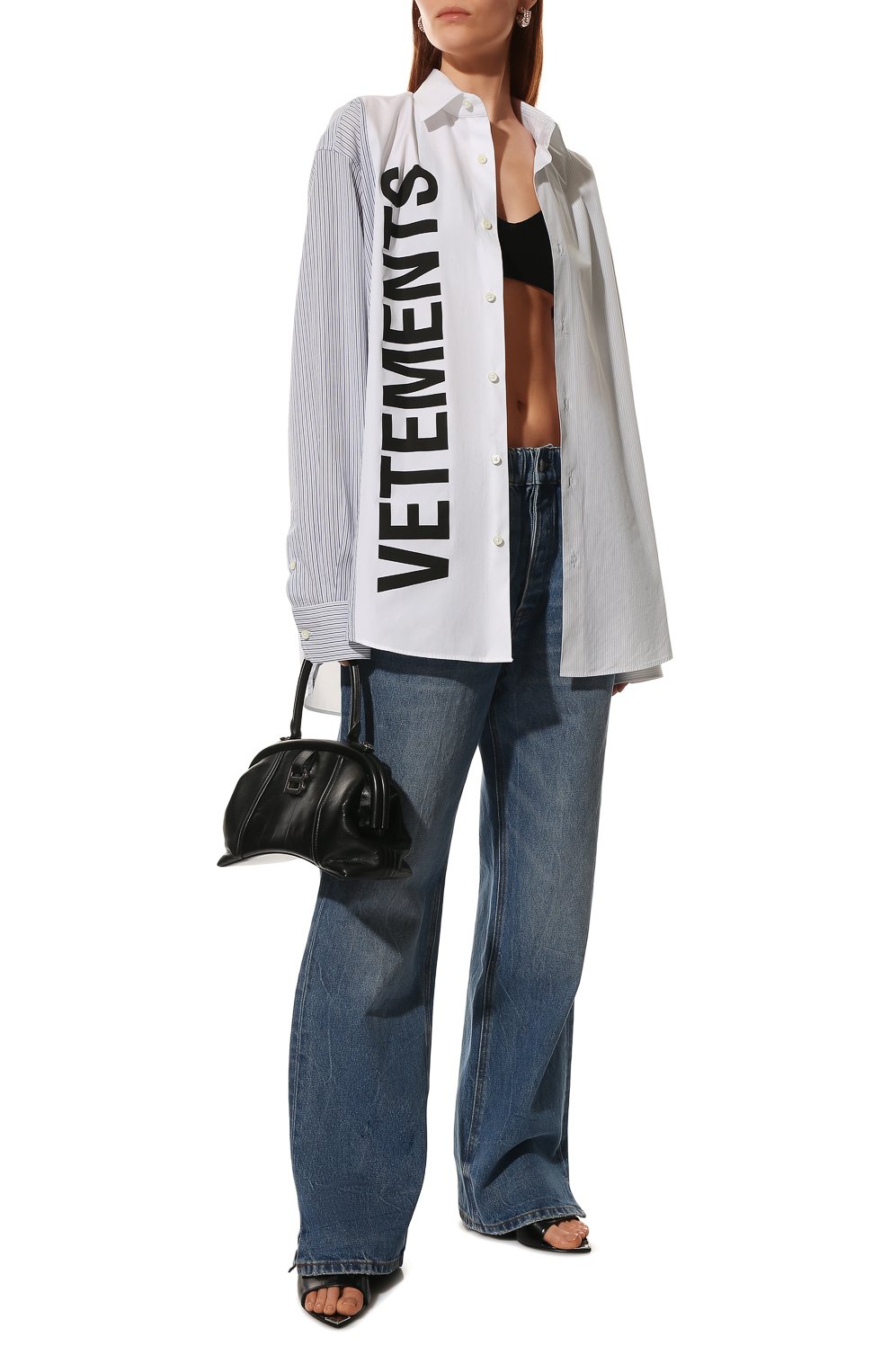 Хлопковая рубашка VETEMENTS голубого цвета по цене 114500 руб., арт. UA52SH650S 1012/W, фото 2 Хлопковая рубашка VETEMENTS, арт. UA52SH650S 1012/W, фото 2