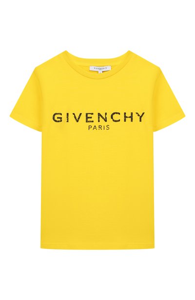 Хлопковая футболка GIVENCHY желтого цвета по цене 12150 руб., арт. H25H47, фото 1 Хлопковая футболка GIVENCHY, арт. H25H47, фото 1