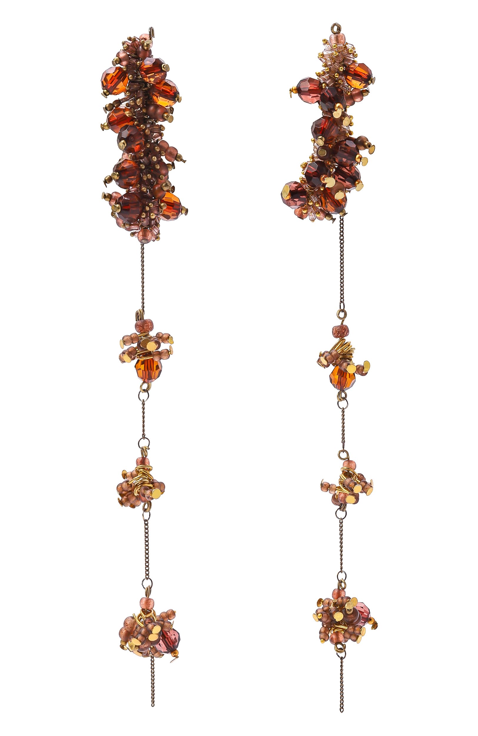 Серьги DRIES VAN NOTEN коричневого цвета по цене 39950 руб., арт. 242-018228-052/G0LD, фото 1 Серьги DRIES VAN NOTEN, арт. 242-018228-052/G0LD, фото 1